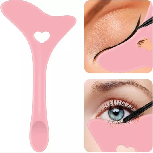 Pochoir multifonction: outil de maquillage pour aider a l'application de l'eyeliner, mascara, rouge a lèvre, crème ou soin du visage.